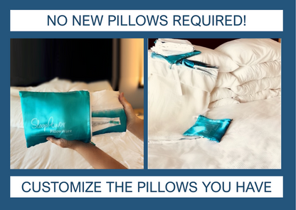 PillowWare Casing on bed and in its pouch 